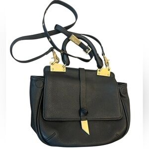 Foley + Corina NWOT leather Black and Gold Crossbody Bag